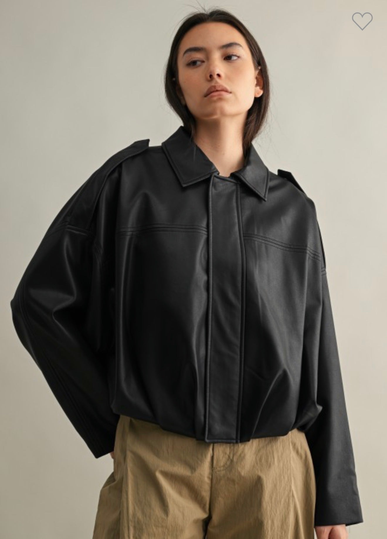 Vegan Leather Thin Slouchy Jacket