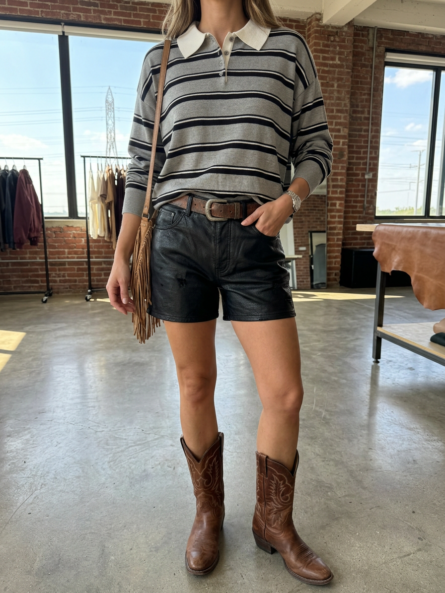 Stripe Rugby Sweater Top