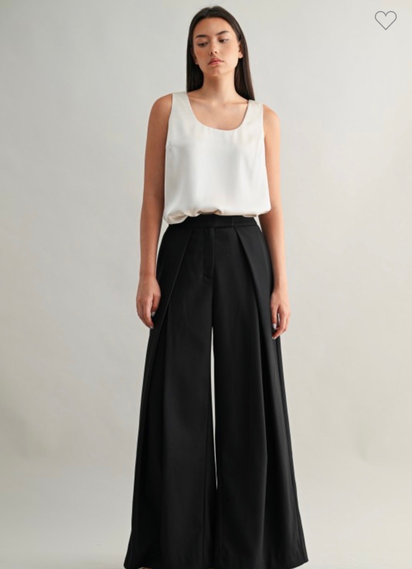 Ecru Satin Sleeveless Tank