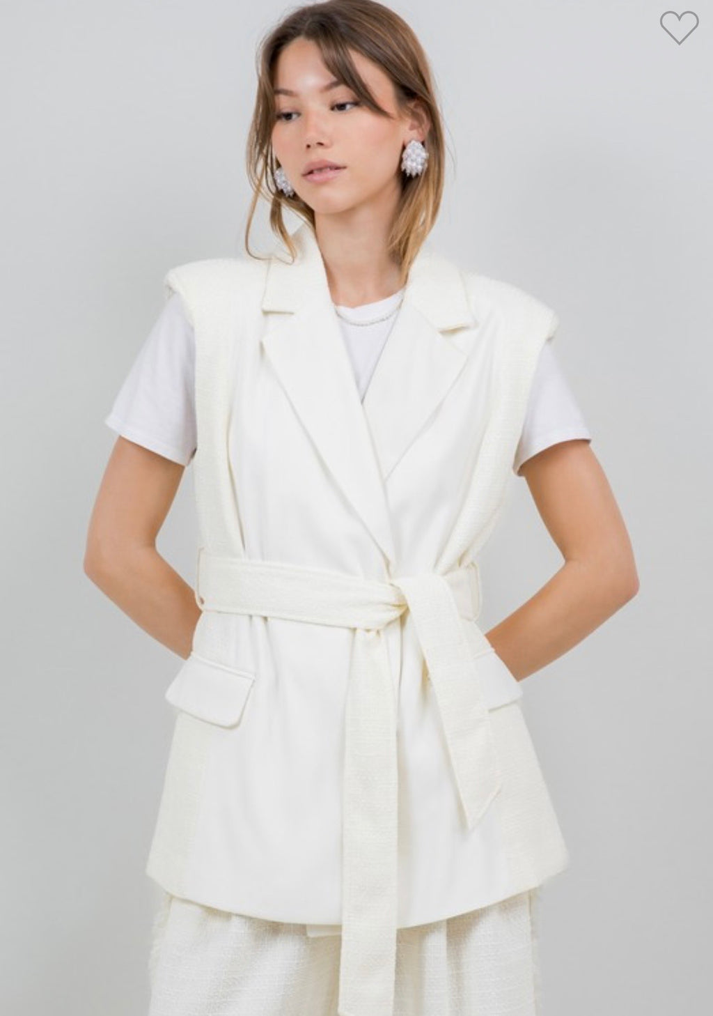 Mix Media Belted Vest