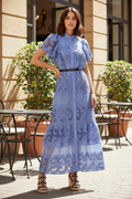 Cap Sleeve Embroidered Dress