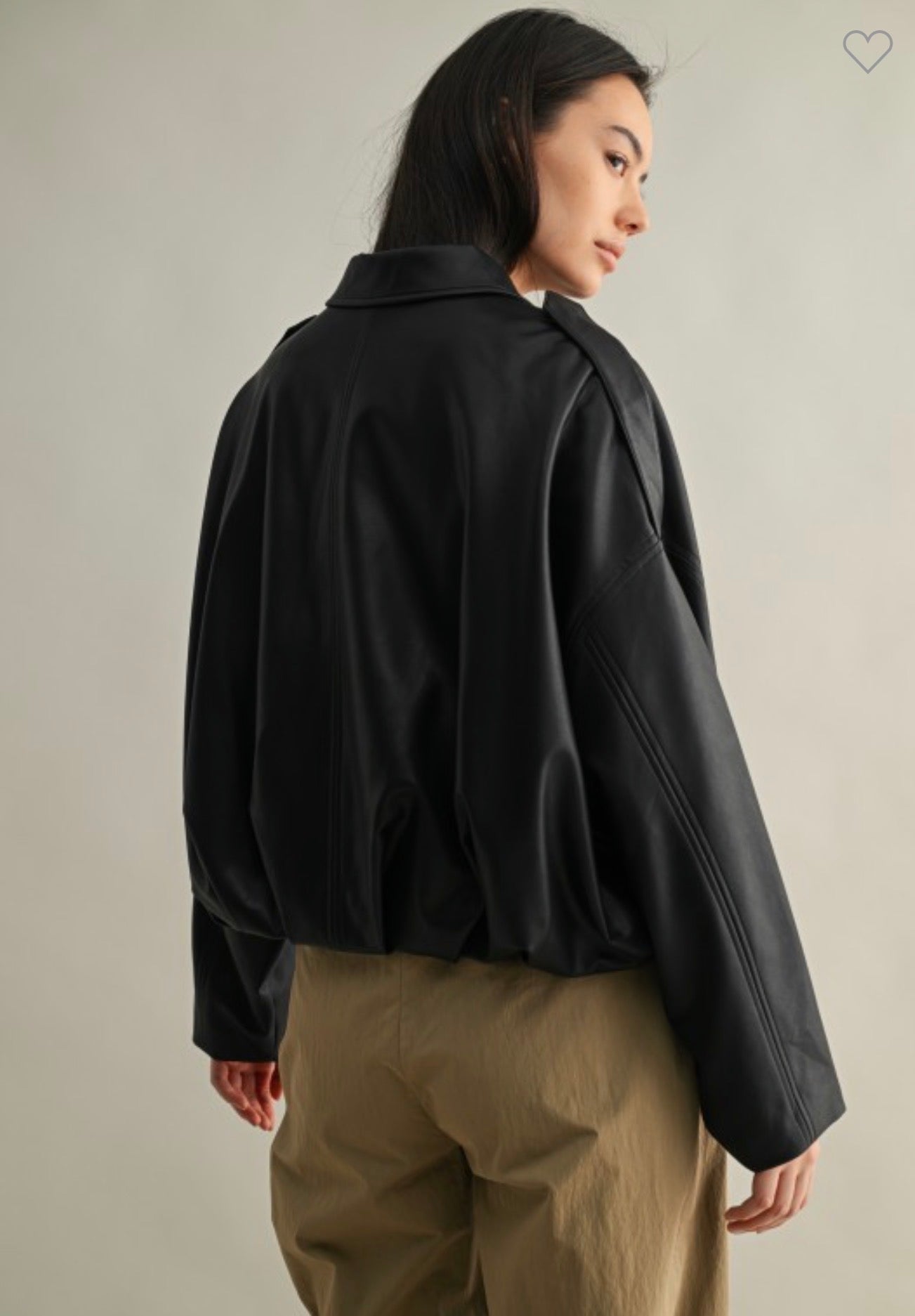 Vegan Leather Thin Slouchy Jacket