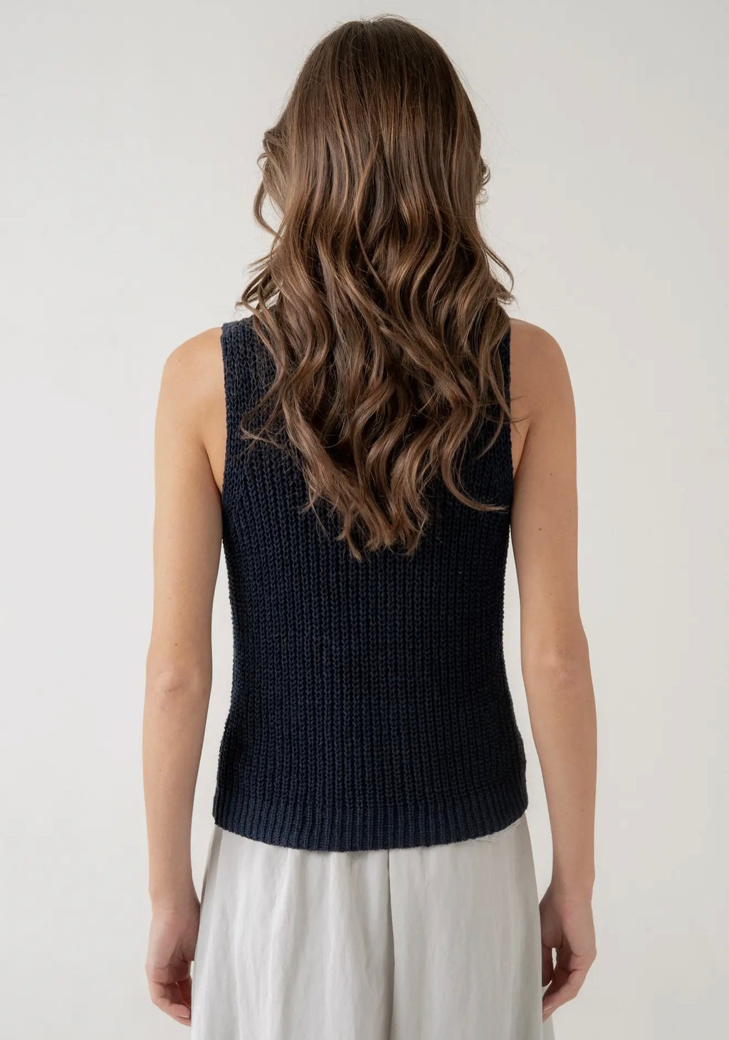 Navy Knit Relaxed Sweater Vest