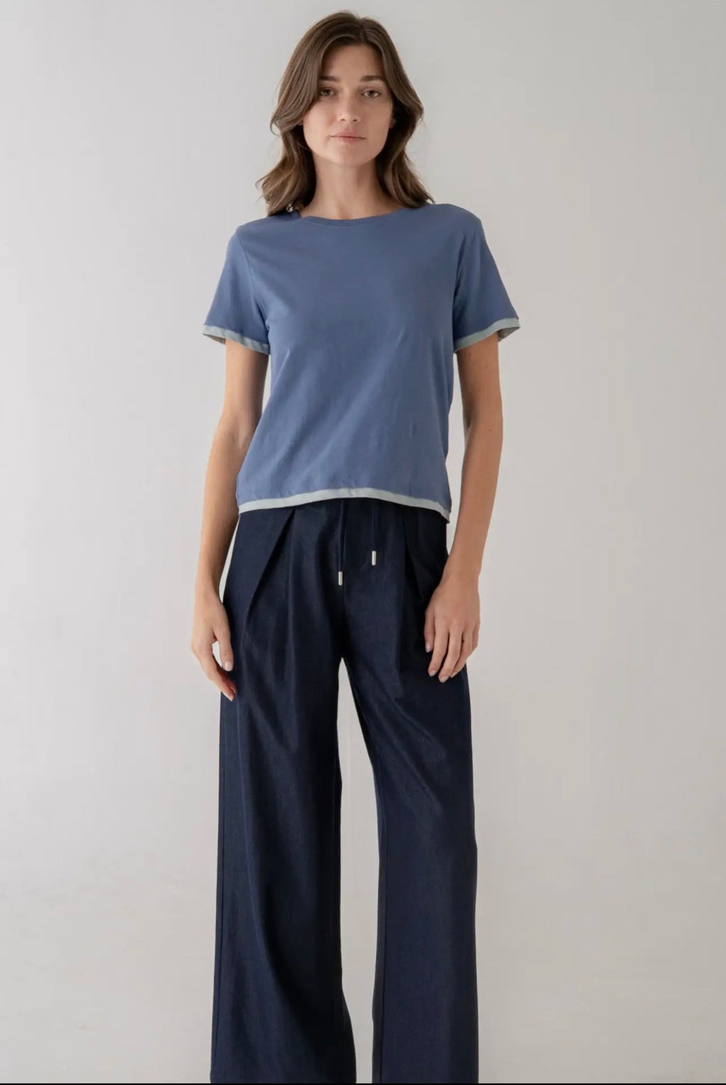 Contrast Layered Hem T-Shirt