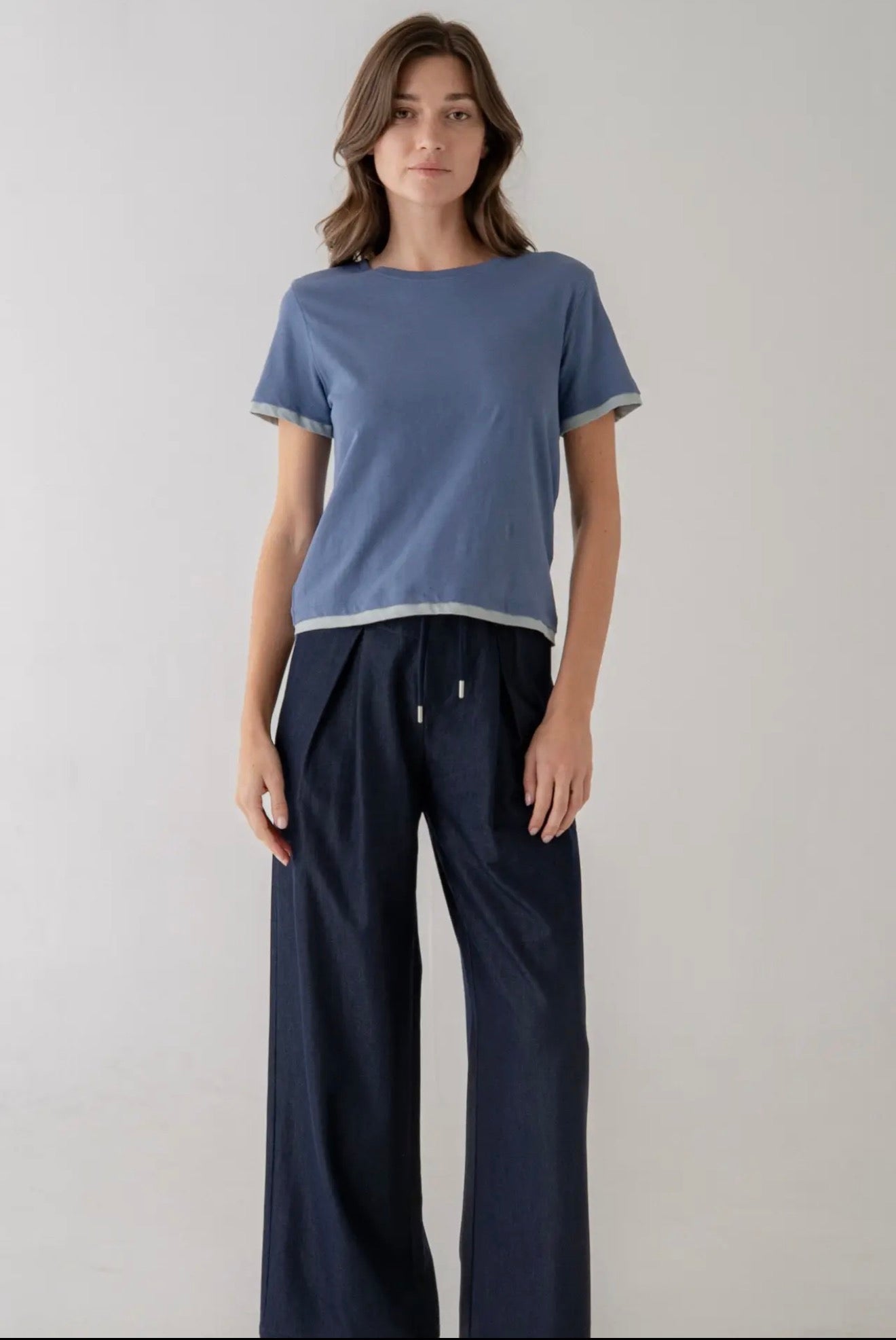 Contrast Layered Hem T-Shirt