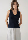 Navy Knit Relaxed Sweater Vest