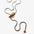 Sterling Silver And Gold Plated Lariat Necklace
