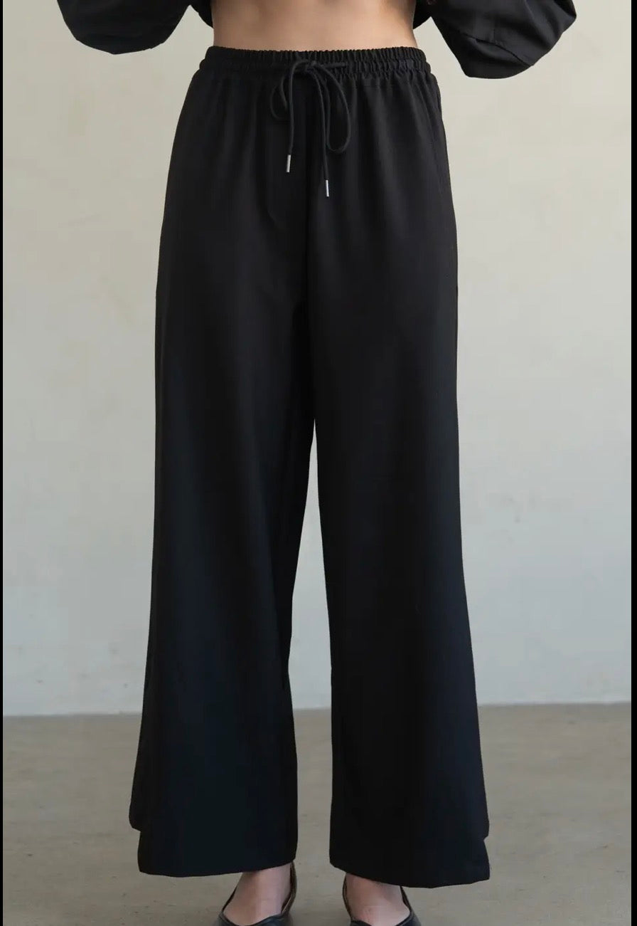 Wide Leg Drawstring Trousers