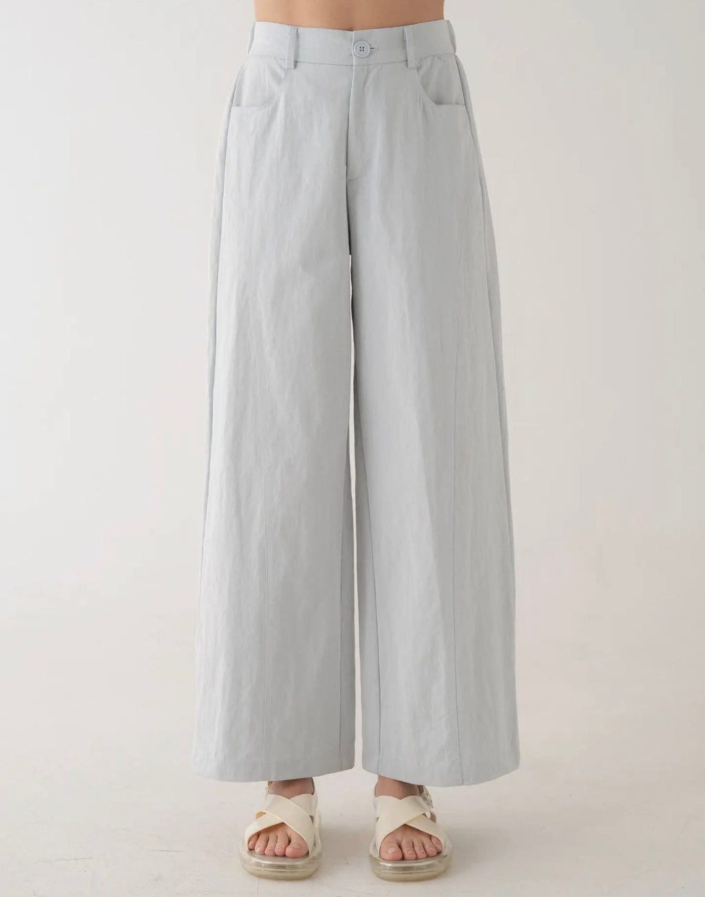 Light Blue Tailored Straight Leg Trousers