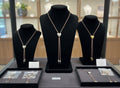 Brown Lariat Necklace With Silver Or Gold Accents