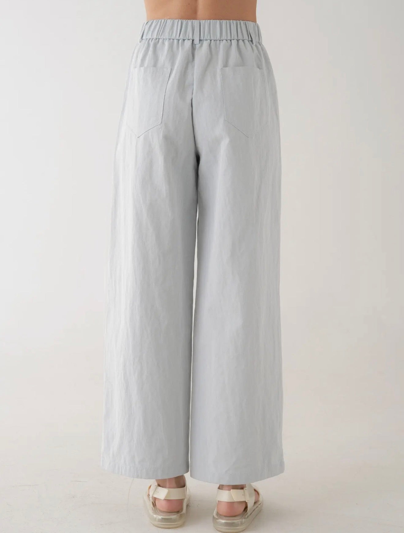 Light Blue Tailored Straight Leg Trousers