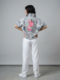 Handmade Blue Embroidered Shaket