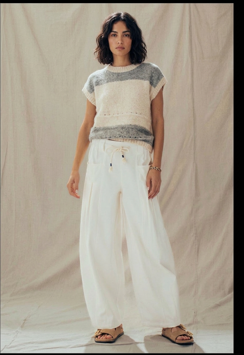 White Denim Barrel Jeans