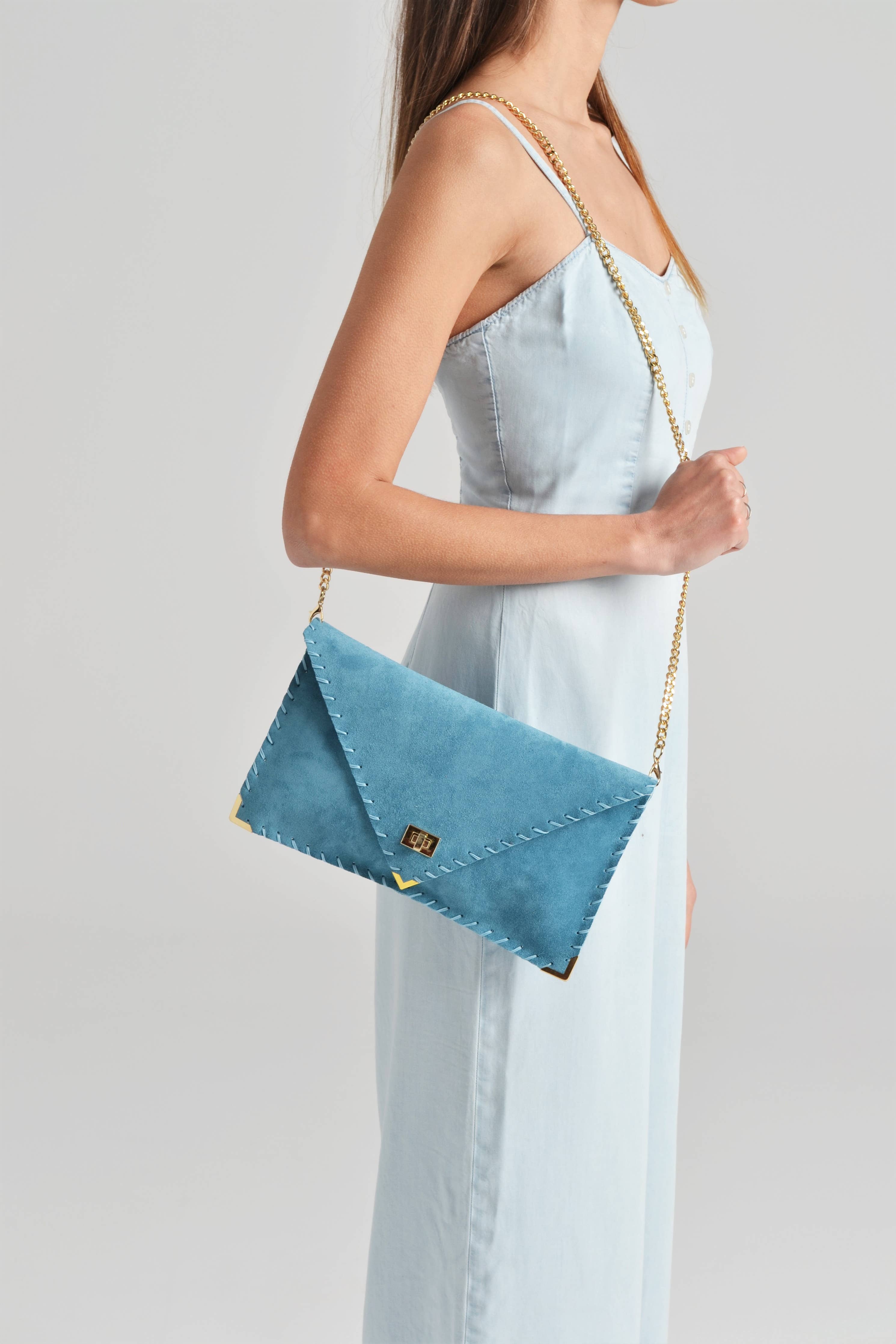 Metal Removable Chain For Small Clutch In Gold