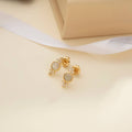 Labradorite stud earrings with sparkling topaz accents