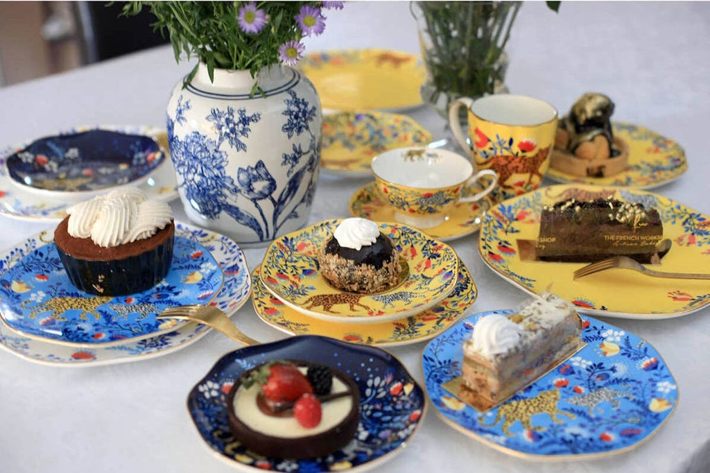 Amazon Rainforest Bone China Plates In Blue, Set Of Three