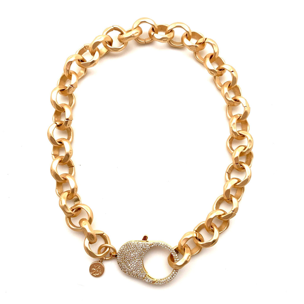 Chunky Hammered Rolo: Gold / 16"