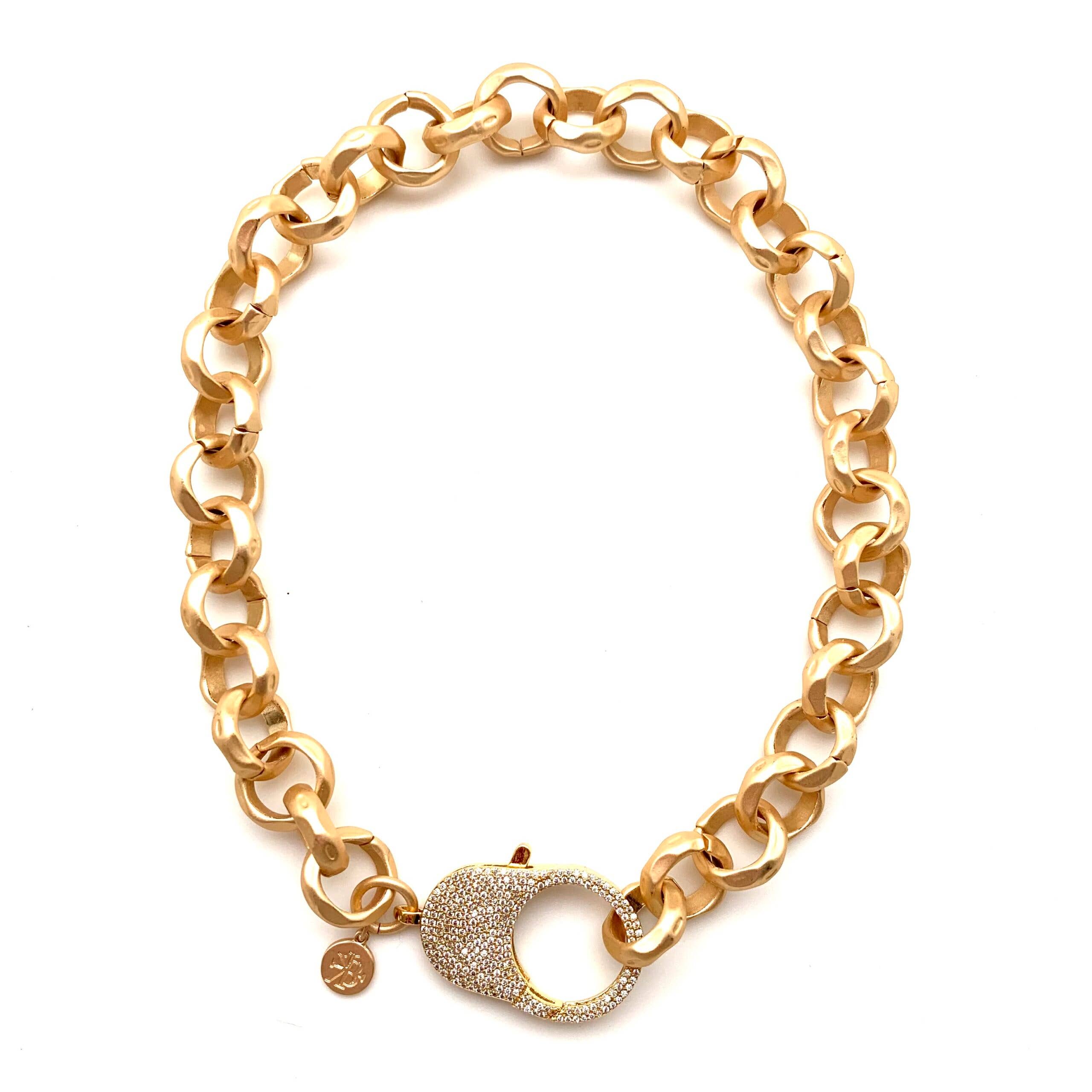 Chunky Hammered Rolo: Gold / 16"