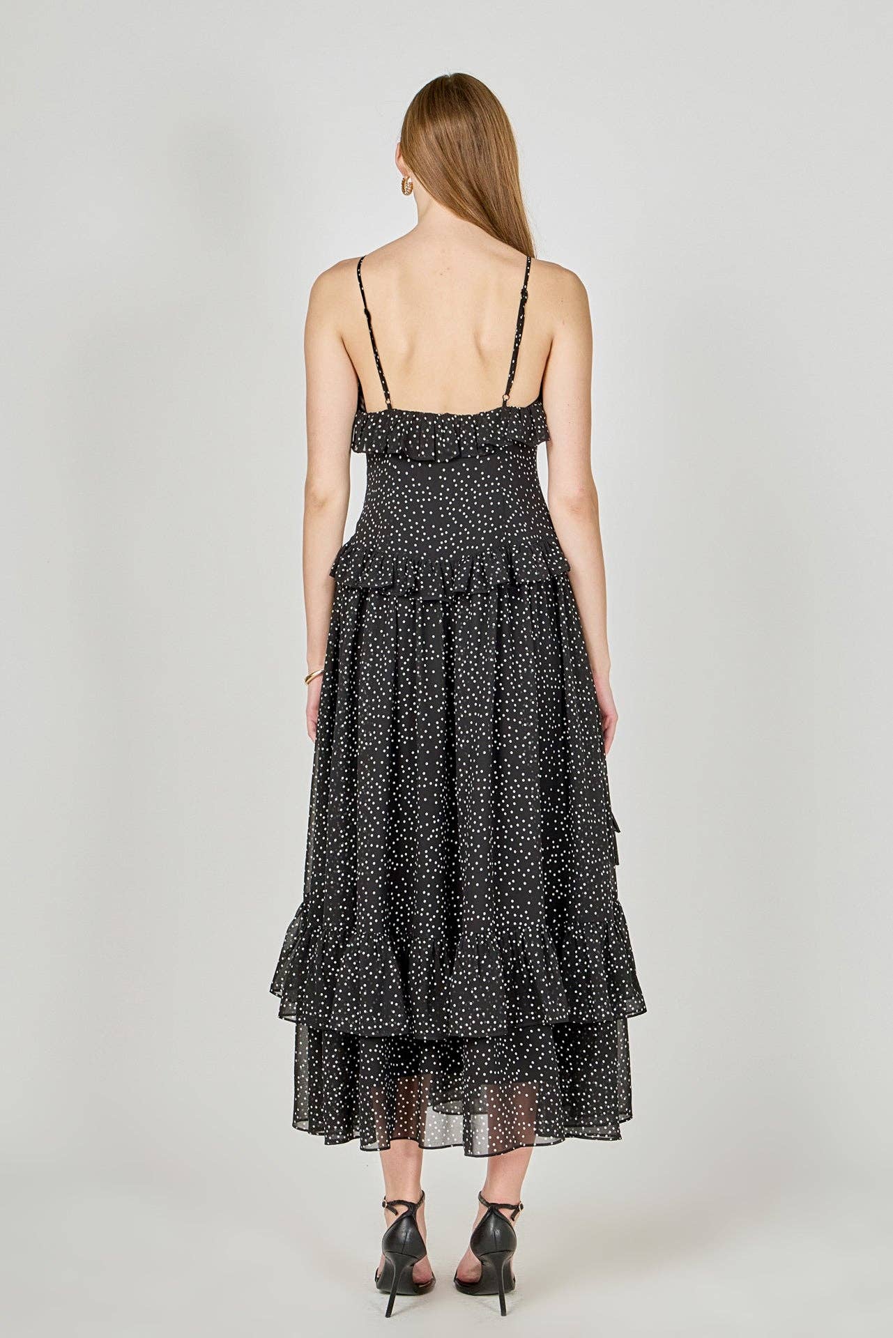 Black Polka Dot Ruffle Dress
