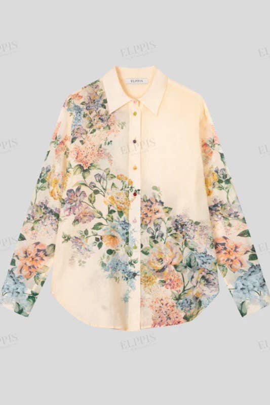 Vintage Garden Floral Button Down Shirt