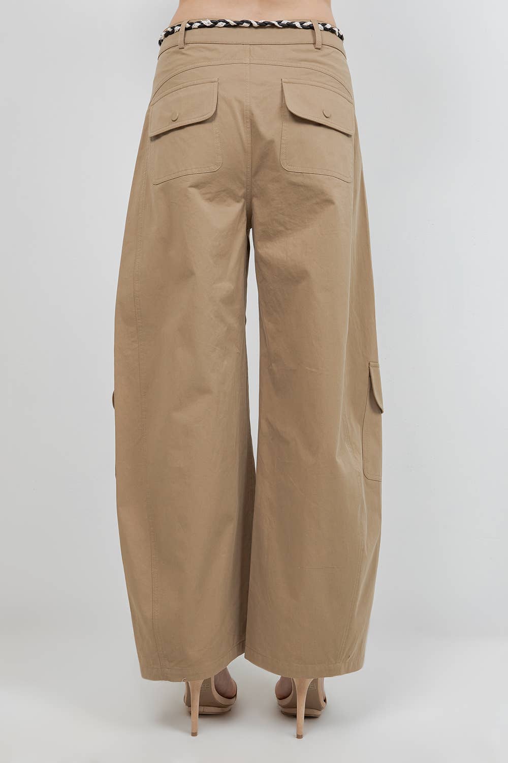 SLIGHT BARREL SHAPE COTTON TROUSERS