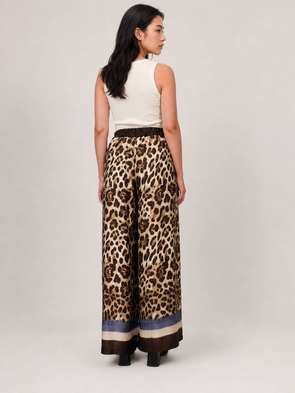Fluid Satin Leopard Pants