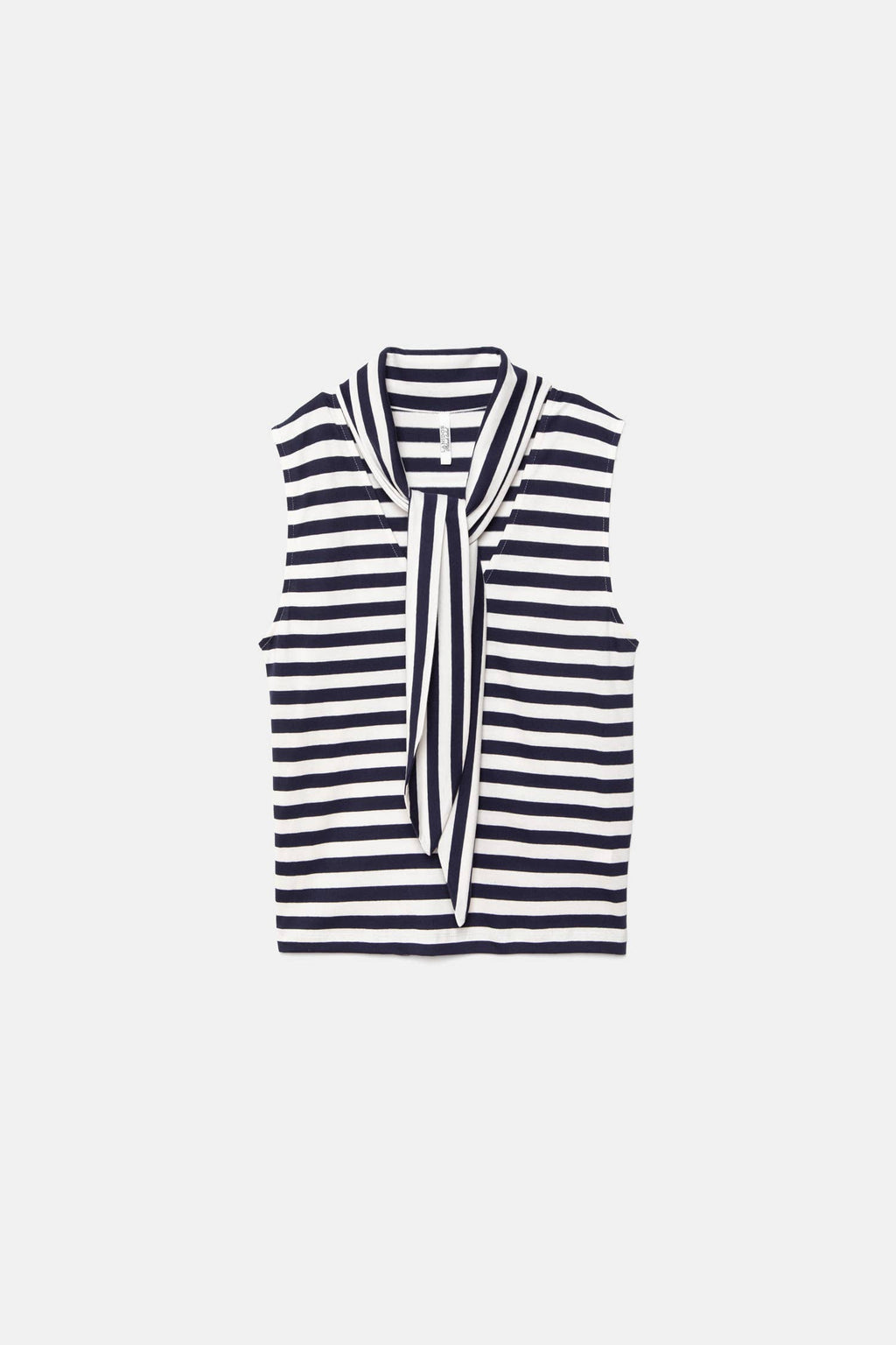 Striped Top With Tie Accent