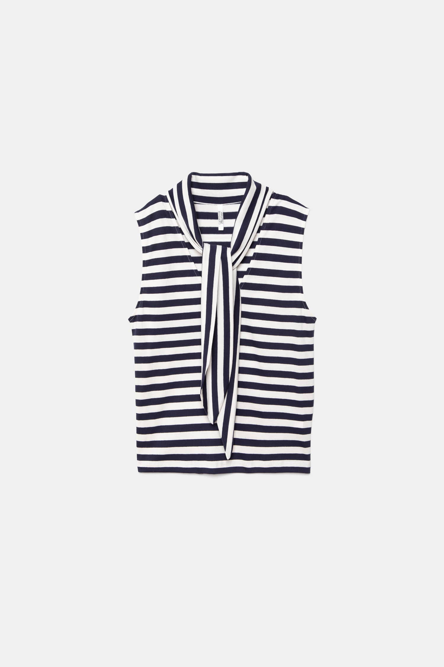 Striped Top With Tie Accent