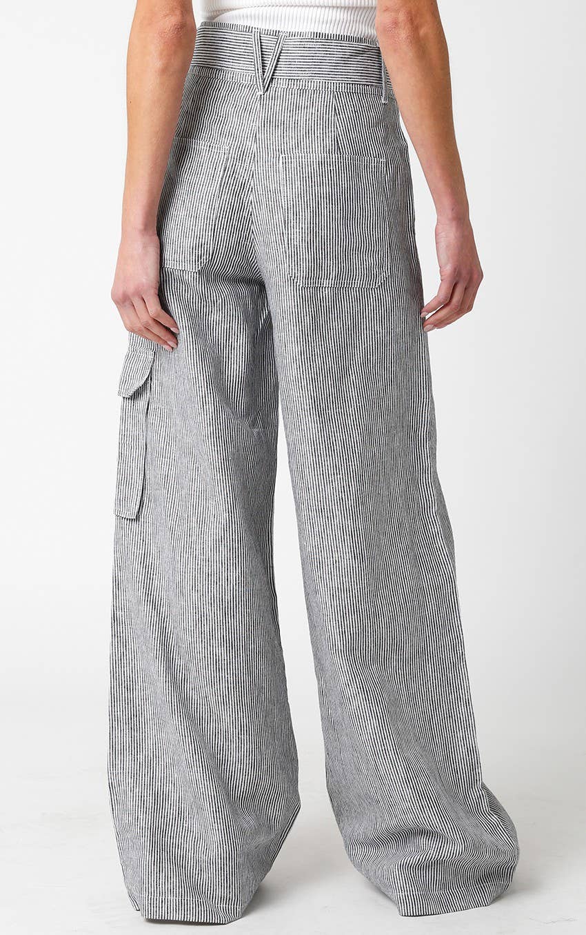 Pamela Linen Pants: Black White