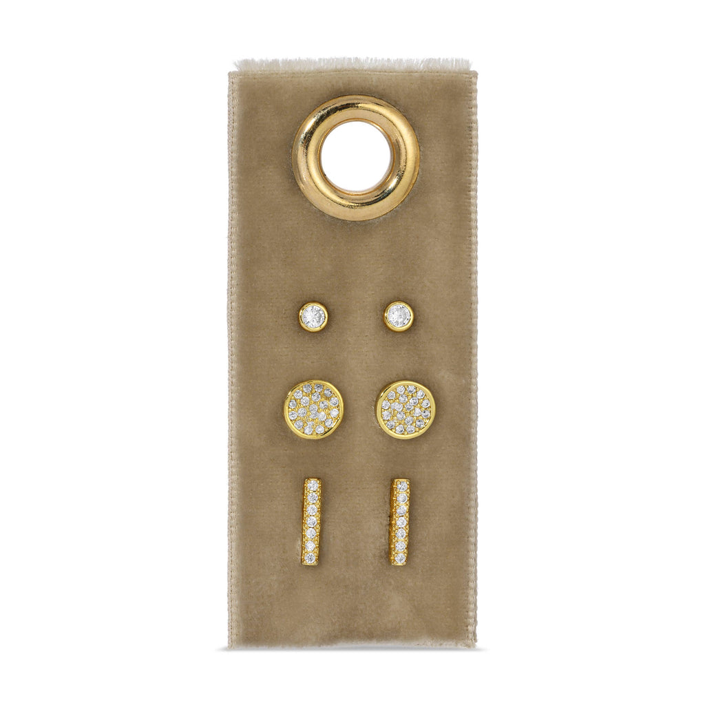 Pavé Velvet Stud Gift Set: Gold