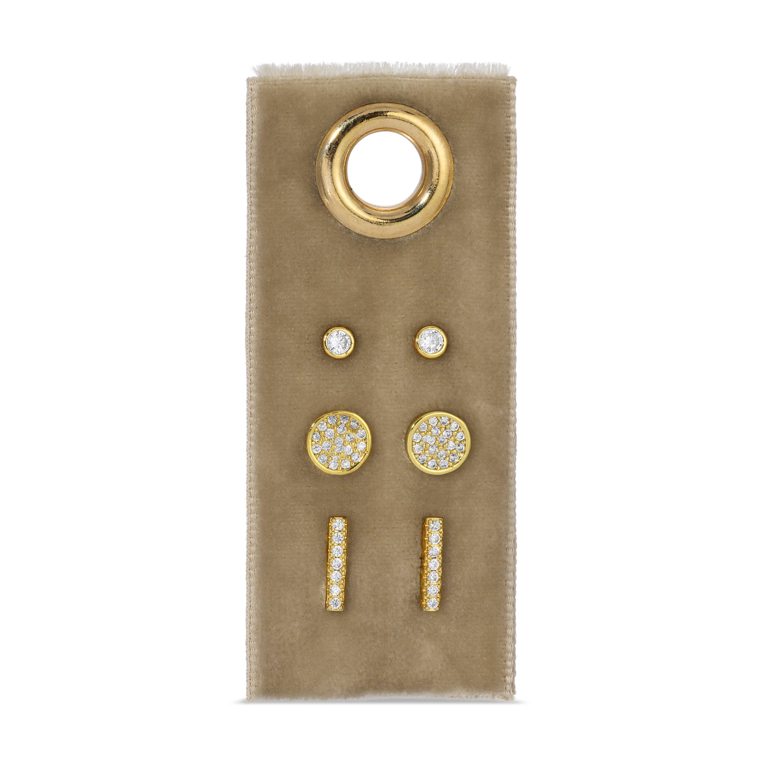 Pavé Velvet Stud Gift Set: Gold
