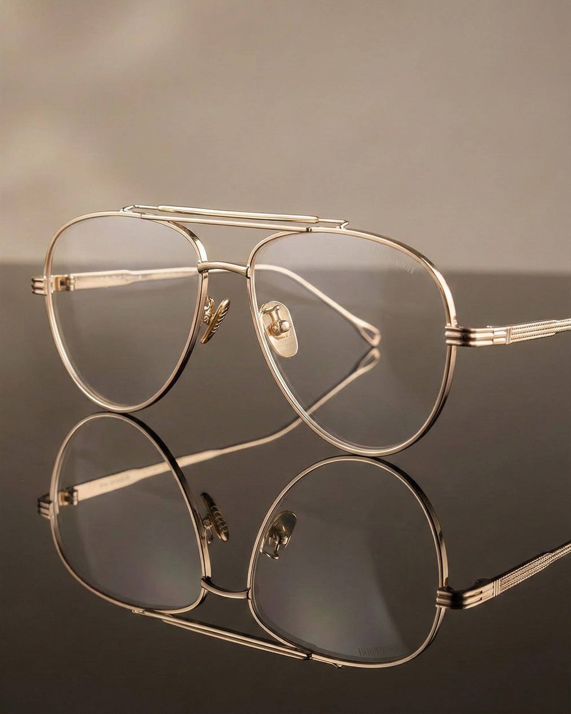Spencer Blue Light Glasses: Gold Sunglasses