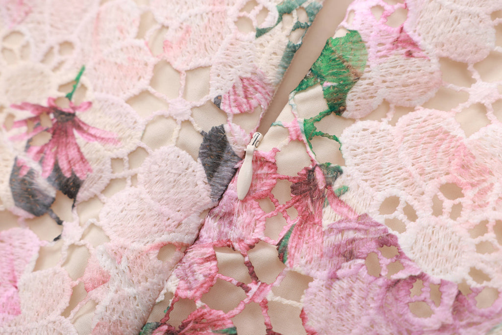 Lace Embroidered Wide Leg