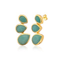 Amazonite triple teardrop post earrings