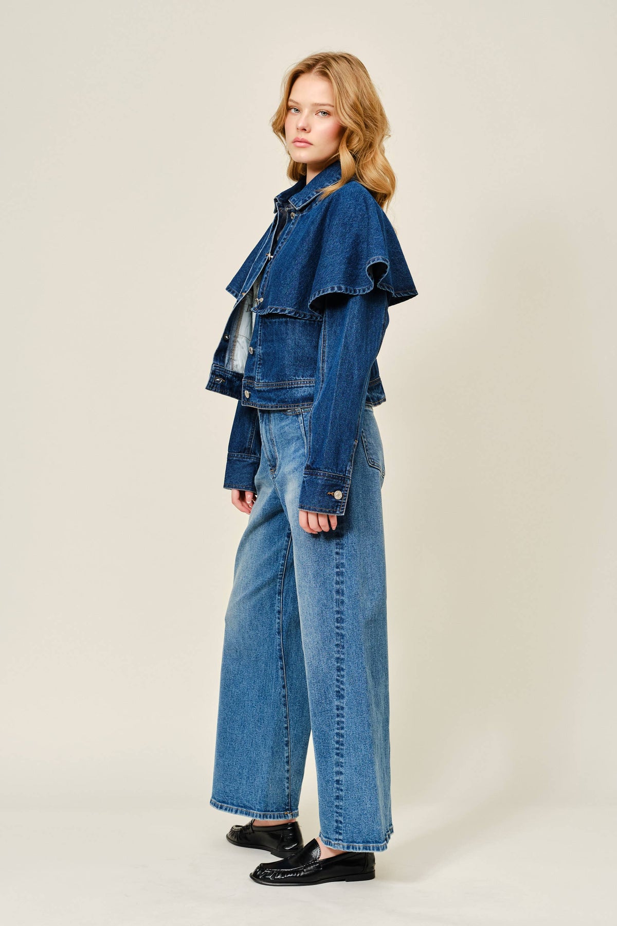Removable Cape Denim Jacket