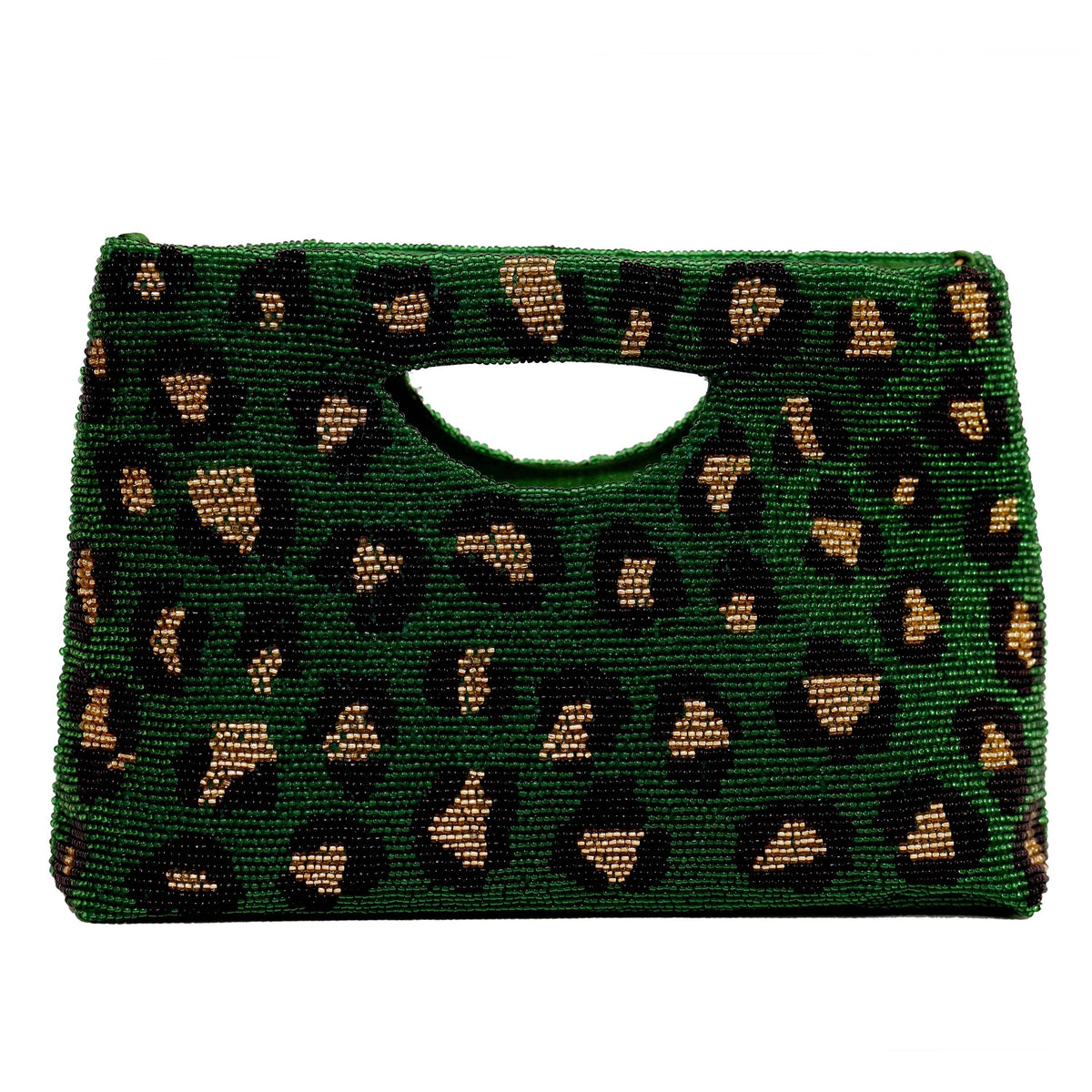 Emerald Leopard Clutch