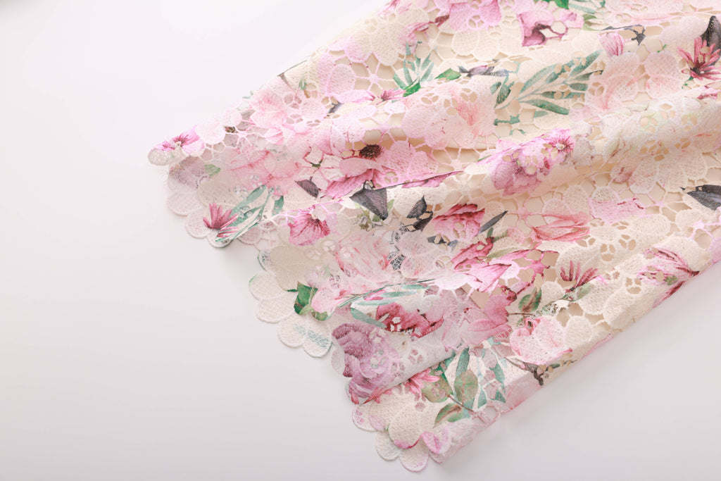Lace Embroidered Wide Leg
