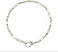 Silver Gold Plated  Necklace With Real Diamond Clasp