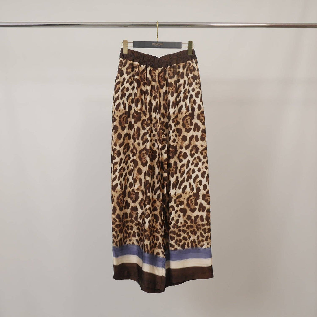 Fluid Satin Leopard Pants