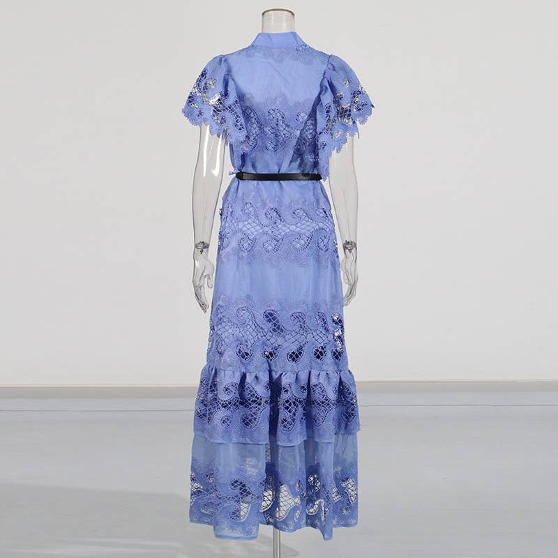 Cap Sleeve Embroidered Dress