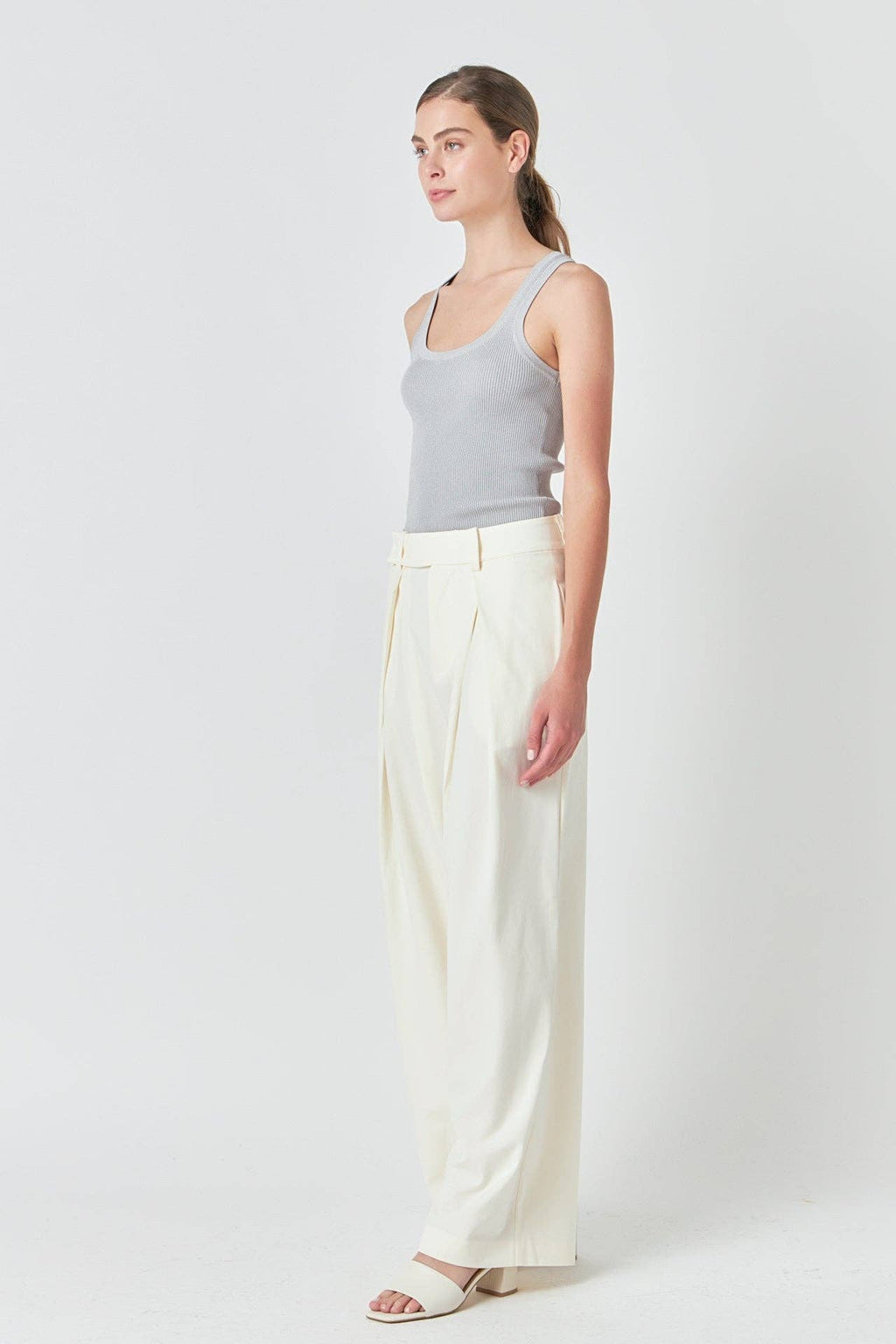 Heather Grey Basic Ribbed Tank Top