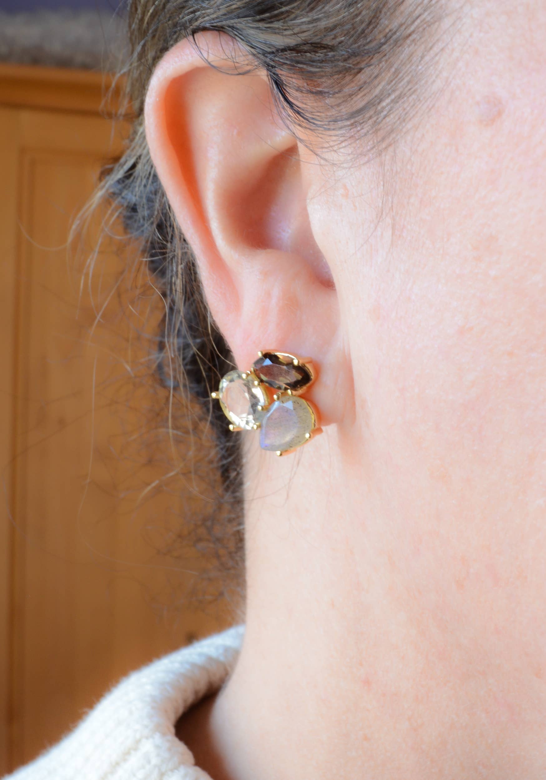 Multi Gem Earrings with post