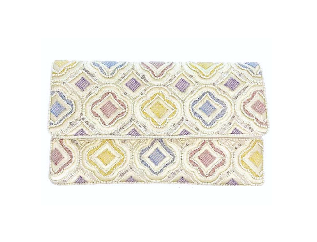 Pastel Beaded Clutch Crossbody Bag, Beaded Bag