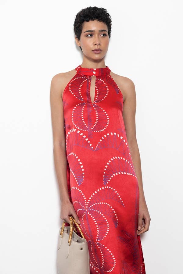 Printed Satin Dress