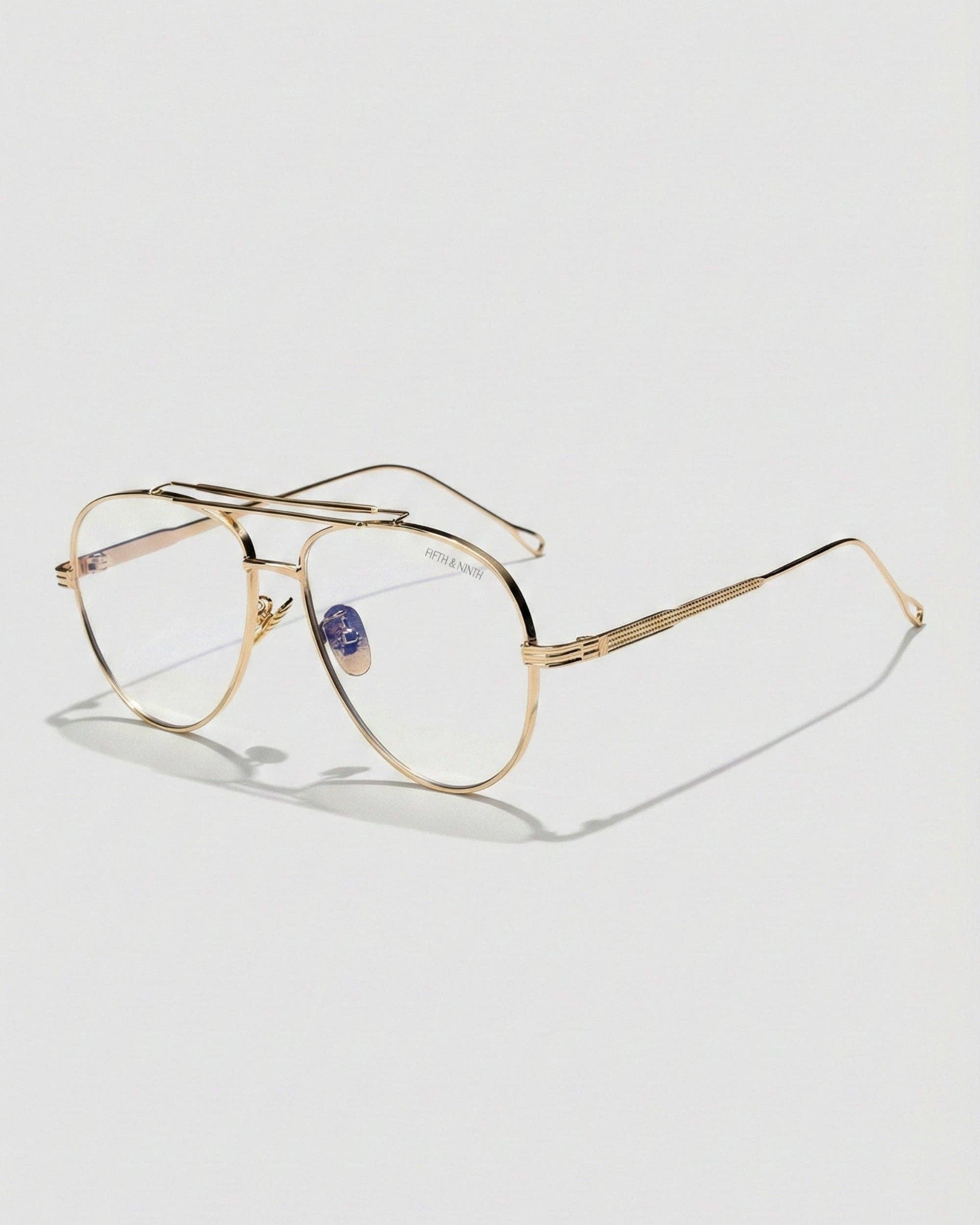 Spencer Blue Light Glasses: Gold Sunglasses