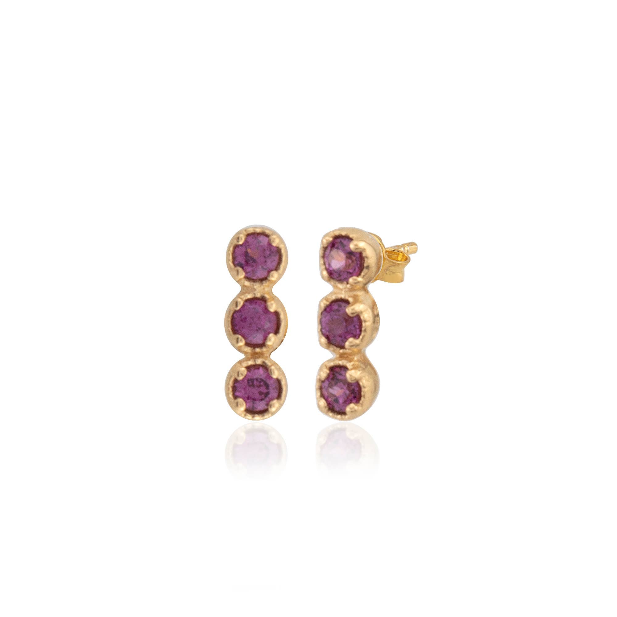 Rhodolite Mini Garnet Stud Earrings